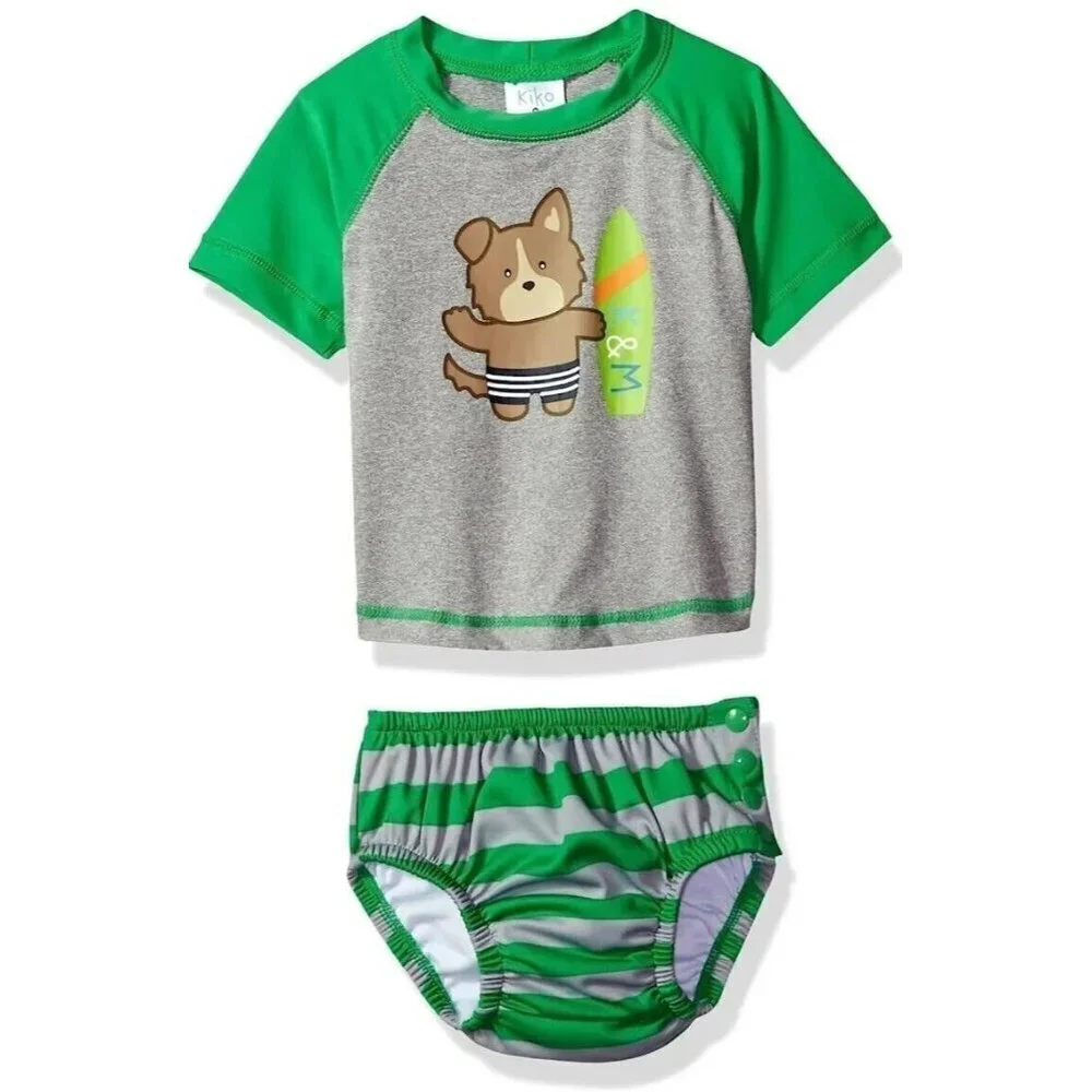 Kiko And Max Swim diaper Set large 21-35 lb green